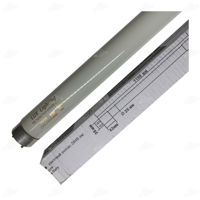 Лампа люминесцентная Т8 36Вт 6500К (1200мм) G13 - lux-lighting