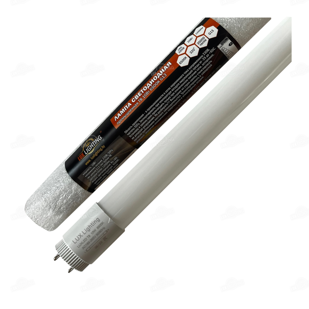 Лампа светодиодная промышленная Т8 10W 4000-6500K G13 600мм - lux-lighting